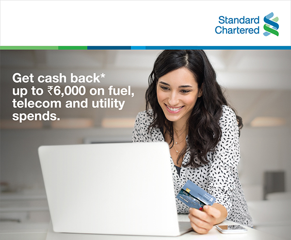 Get cash back* up to Rs.6,000 on fuel, telecom and utility spends.